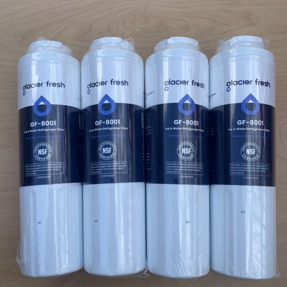 4 Pack Glacier Fresh Water Filters GF-8001 - Brand New Factory Sealed